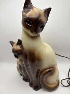 1950’s Howard Kron Siamese Cat & Kitten MCM Mid Century Kitschy TV lamp - Bild 1 von 18