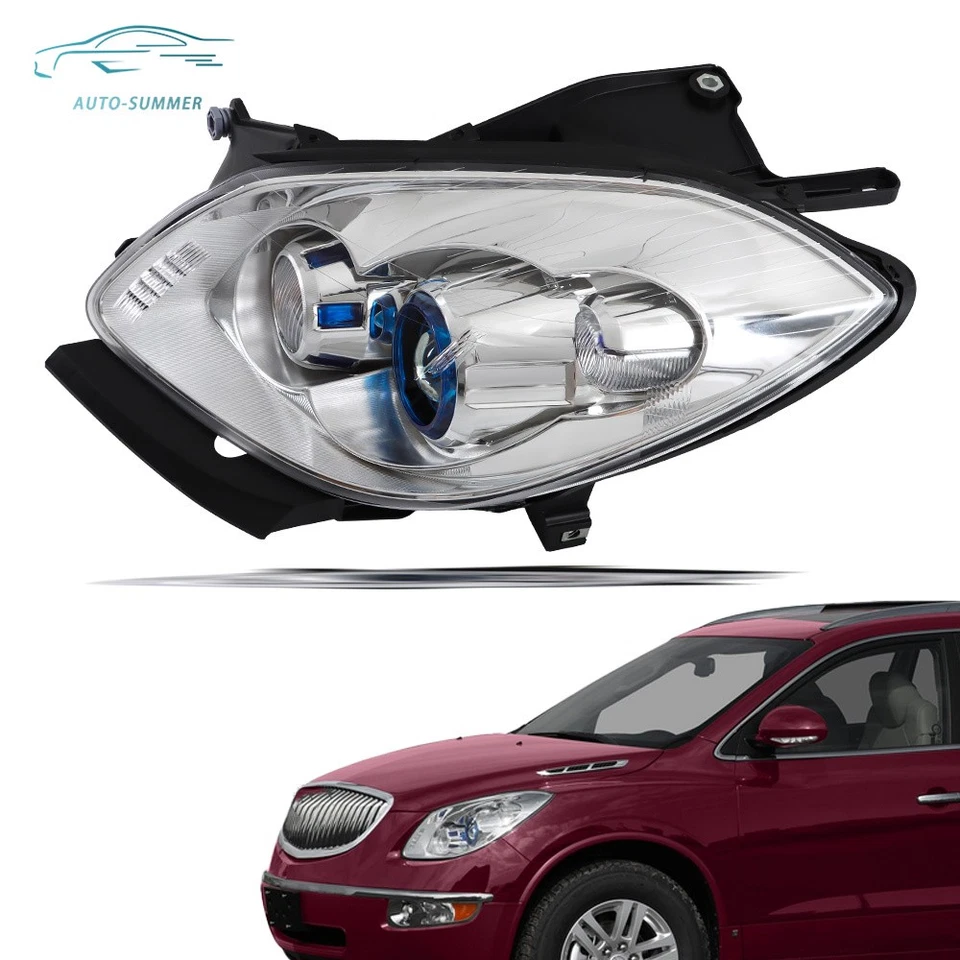 Conjunto de faros izquierdos HID sin AFS para 2008 2009 2010 2011 2012 Buick Enclave transparente Foto 1 de 4
