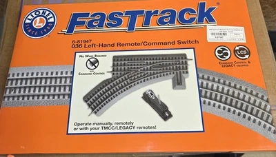 LIONEL FASTRACK 036 REMOTE/COMMAND SWITCH LEFT HAND O Gauge Train 6-81947 Used - Image 1 of 4
