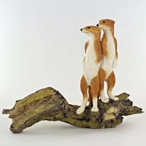 Meerkat On Log Animal Figurine Farm Garden Gift NEW Hand Painted Fiesta 04041 - Picture 1 of 2