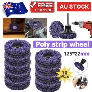 10 x 125mm x 22mm POLY STRIP DISC WHEEL PAINT RUST REMOVAL CLEAN GRINDER - Picture 1 of 12