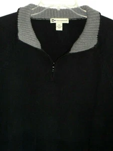 Wilke-Rodriguez Mens L/S 1/4 Zip Black Cotton Sweater NWOT - Size XXL - Foto 1 di 4