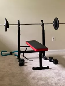 Adjustable Weight Bench with Squat Rack, Home Gym Strength Workout Station - Picture 1 of 8