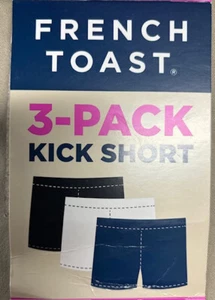 FRENCH TOAST GIRLS 3 PACK KICK SHORTS SET (BLACK/NAVY/WHITE XS 4/5)NWT - Picture 1 of 1