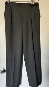 Louis Raphael Mens Pleated Casual Gray Dress Pants Wool 32x32 - Picture 1 of 10