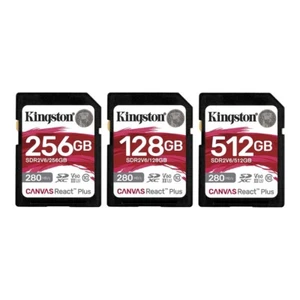 Kingston Canvas React Plus 128GB 256GB 512GB UHS-II V60 U3 SD Memory Card - Picture 1 of 12