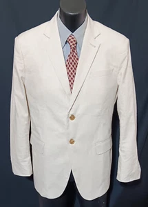 Well Made 55% Linen 45% Wool Suit-US 42R Dual Vents Surgeon Cuffs Unbranded - Picture 1 of 11