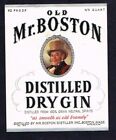 1940S Massachusetts Boston Old Mr Boston Distilled Dry Gin Label