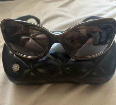 CHANEL Sunglasses Brown Tweed W/ Case- Preloved Good Condition - Image 1 of 4