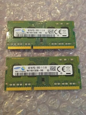 8GB (2x4GB) PC3L-12800s DDR3-1600MHz 1Rx8 Non-ECC Samsung M471B5173EB0-YK0 - Image 1 of 3