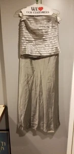 Vintage David's Novia Gris Metálico Baile de graduación/disfraz/vestido formal talla 6 - Imagen 1 de 9