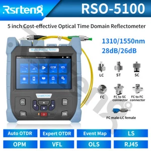Rsrteng 5" RSO-5100 OTDR 1310/1550nm 28/26dB LS OPM VFL OLS Auto OTDR Event Map - Afbeelding 1 van 13