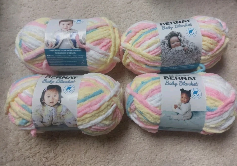 Bernat Baby Blanket Pitter Patter Yarn Bulky 14oz 344 Yds 400g Skeins