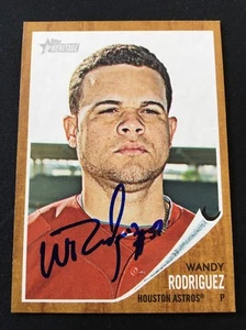 Wandy Rodriguez Astros Signed Autographed 2011 Topps Heritage Card #419 ~ COA - Picture 1 of 7