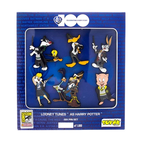 SDCC 2023 Toynk Looney Tunes Harry Potter Mash-Up Six Pin Set Exclusive Con WB Cover