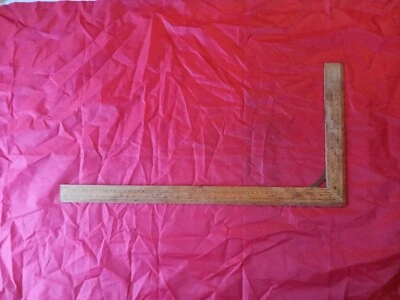 Vintage Rabone & Chesterman No 1511 Wooden Tailor's Square  24" x 12" Brass - Image 1 of 4