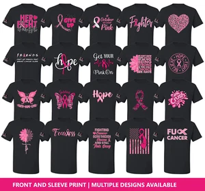Camiseta negra unisex Collection Designs Breast Cancer Awareness bandera de EE. UU. bandera del orgullo - Imagen 1 de 22