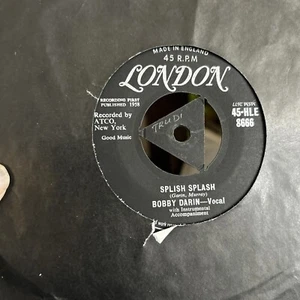 BOBBY DARIN - Splish Splash 7” Vinyl 1958 Record London HLE8666 Vg+ Tri Centre - Picture 1 of 2