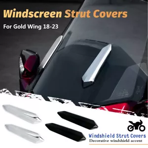 2PCS Chrome Windshield Windscreen Strut Covers For Honda Goldwing GL1800 2018-up - Picture 1 of 12