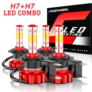For Jaguar XJ8 XJR VANDEN PLAS 1998-2008 4x H7 Bulbs LED Headlight High Low Beam - Picture 1 of 13