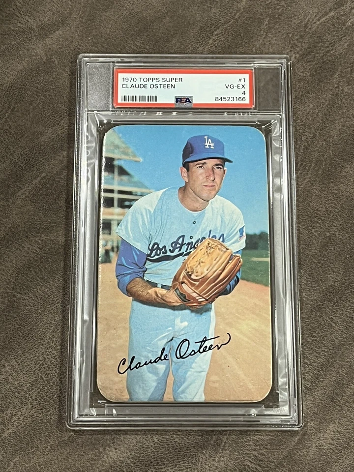 1970 Topps Super Claude Osteen #1 PSA 4 VG-EX Los Angeles Dodgers  - Image 1 of 2