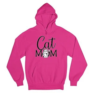 Cat Mom Sweatshirt Mother's Day Fur Mama Cat Lover Kitty Hoodie - Picture 1 of 29