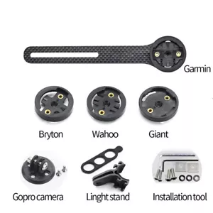 Carbon Bike GPS Holder Multifunction Extension Bracket Wahoo/Bryton/Giant/Garmin - Picture 1 of 19