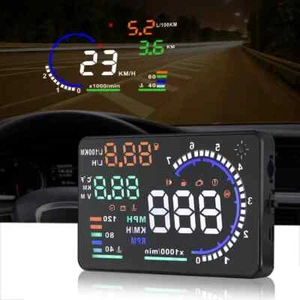 Velocímetro HUD OBD2 HUD pantalla frontal para automóvil con alarma RPM de temperatura del agua a velocidad - Imagen 1 de 18