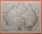 Australien Sidney Melbourne Tasmania Tasmanien  historische Landkarte 1897