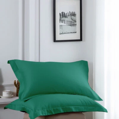 High Quality 100% Cotton Pillow Sham Set of 2 Soft Comfy 10 Colors Available - Image 1 of 4