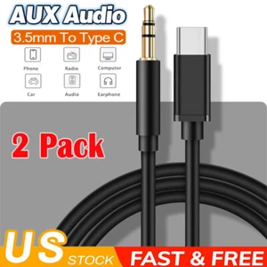 For Google Pixel 9/8 Pro/7a/6 USB-C to 3.5mm Aux Cable Audio Cord Car Stereo-2PC - Picture 1 of 15
