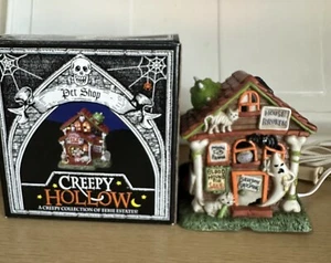 Creepy Hollow Pet Shop nuovo in scatola illuminato Halloween Midwest of Cannon Falls 2000 - Foto 1 di 6