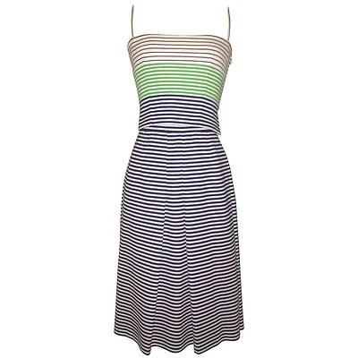 Conjunto de vestido sin mangas y falda corta a rayas azul blanco Lanvin de colección años 60 XS 0 Foto 1 de 4