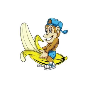 Aufkleber Affe Banane 7,3 x 6,8 cm Monkey Banana Decal Sticker - Picture 1 of 1