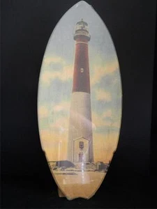 Lighthouse Wooden Mini Surfboard Ocean Beach Decor Made in USA - Picture 1 of 3