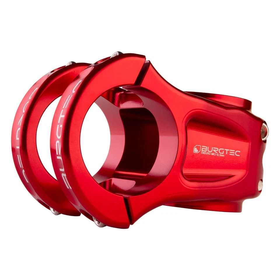 Burgtec Enduro MK3 MTB Mountain Bike Stem Race Red 0 degree 35.0 x 42.5mm - Image 1 of 1