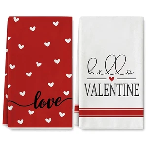 Juego de 2 toallas de cocina para San Valentín, Love Valentine's Day Dish3016 - Imagen 1 de 6