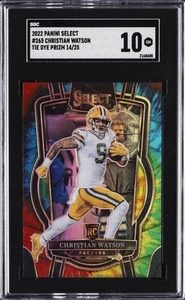 2022 PANINI SELECT TIE DYE PRIZM 14/25 #265 CHRISTIAN WATSON SGC 10 GM - Picture 1 of 2