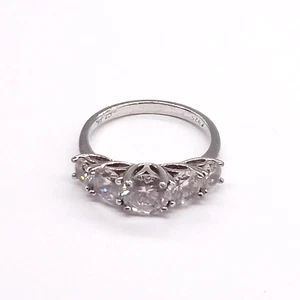 DIAMONIQUE Michelle Mone Cubic Zirconia Five Stone Ring Size L - Picture 1 of 9