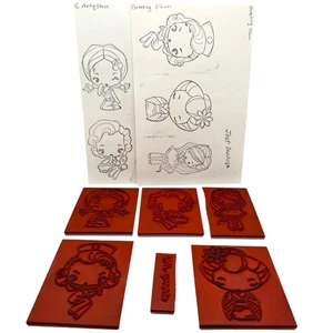 Juego de 6 estampillas de goma sin montar de saludo granja álbum de recortes manualidades - Imagen 1 de 16