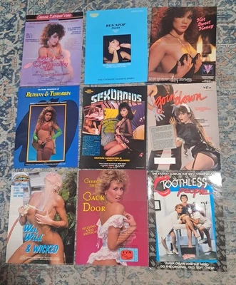 复古 8.5x11 成人视频宣传广告切片 批量 Honey Wilder Candie Evans Rambone — 第 1/2 张图片