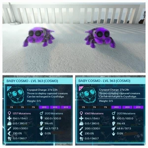 ARK ASCENDED PVE PAR OFICIAL BEBÉ COSMO PESADILLA ESTADO SUPERIOR 1.116% CUERPO A CUERPO - Imagen 1 de 4