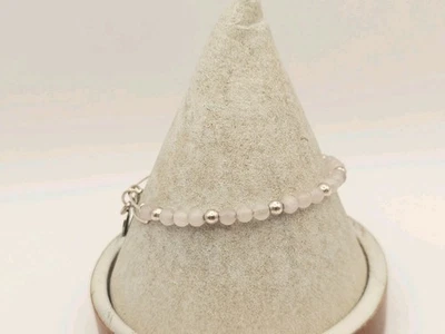 Alex & Ani " Love You Mom  " White &  Silver Metal Beaded Bangle Bracelet ✨️ - Image 1 of 4