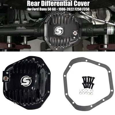 Задняя крышка дифференциала для Ford Dana 50 60 F250 F350 1986-2022 10 болтов ребристая черная - Изображение 1 из 4