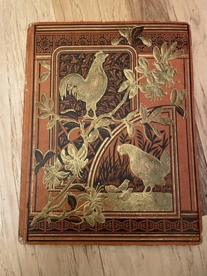 Livro de recortes vitoriano da década de 1880 carregado com cromolitógrafos cartões comerciais recompensas mérito - Imagem 1 de 4