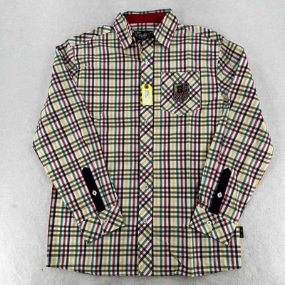 NWT Eight 732 Men's Button Up Shirt Multicolor Plaid Relaxed Long Sleeve Size M - Image 1 of 4