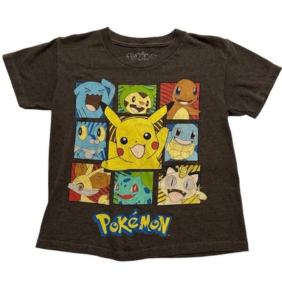 Pokemon Shirt Boys XS Gray Pokemon Graphic Short Sleeve - Image 1 of 4