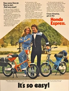 Honda Express Easy Come Easy East to start C'mon America 1979 Vintage Print Ad - Bild 1 von 1