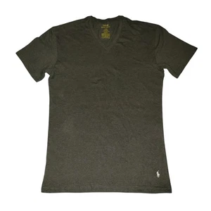 Camisa Polo Ralph Lauren Para Hombres Grande Gris Calce Ajustado Cuello en V 100% Algodón Logo de Poni - Imagen 1 de 24