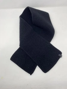 AllSaints Schal Herren schwarz Wolle Merino Schmalripp Winter Strick Logo kaltes Wetter - Bild 1 von 7